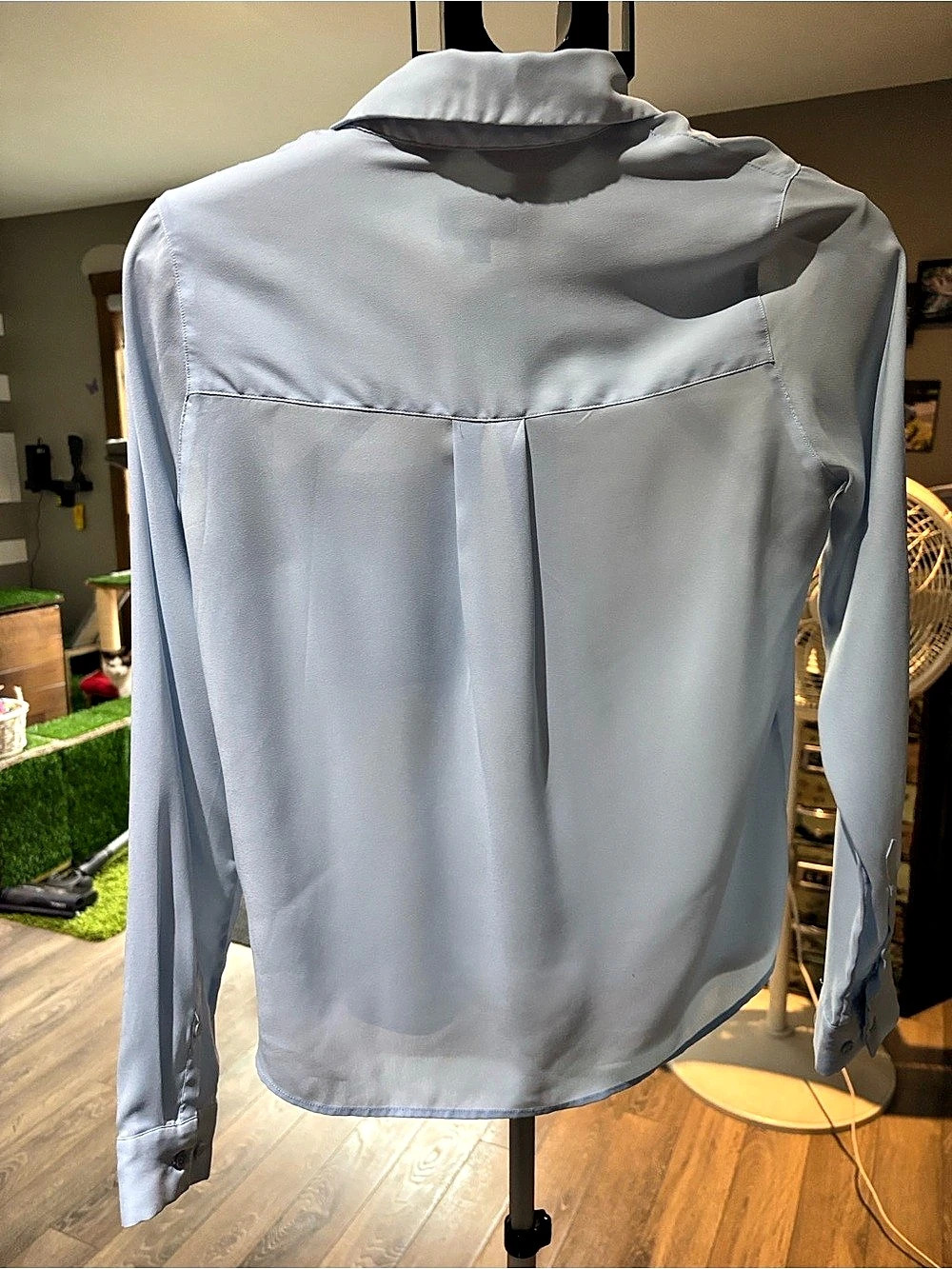 Frank And Oak Button Front Blouse in Blue Size XS Like New